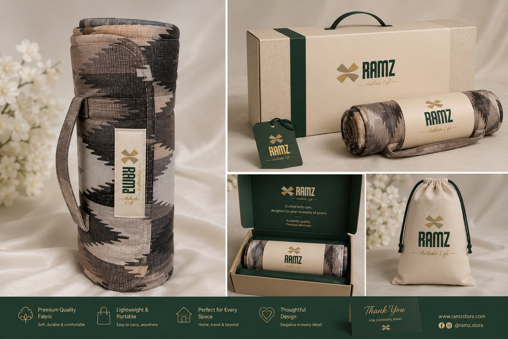 رفيق · Rafeeq — Travel Prayer Mat | Hajar Edition